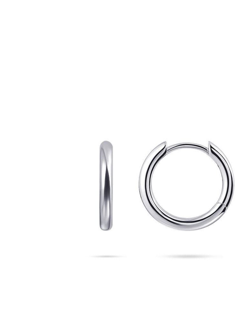 Gisser Hoops - Zilveren oorringen - Gerhodineerd - 2 mm - 15 mm