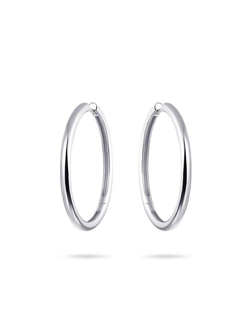 Gisser Hoops - Zilveren oorringen - Gerhodineerd - 3 mm - 40 mm