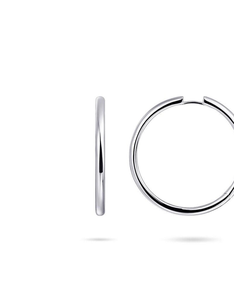 Gisser Hoops - Zilveren oorringen - Gerhodineerd - 3 mm - 40 mm