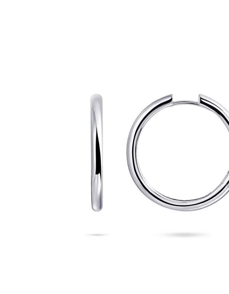 Gisser Hoops - Zilveren oorringen - Gerhodineerd - 3 mm - 30 mm