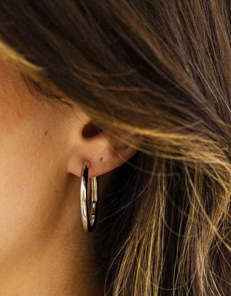 Gisser Hoops - Zilveren oorringen - Gerhodineerd - 3 mm - 30 mm