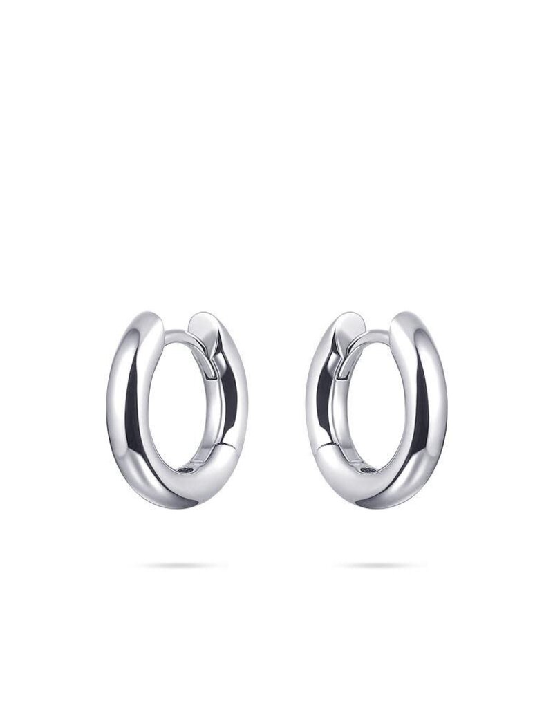 Gisser Hoops - Zilveren oorringen - Gerhodineerd - 3 mm - 12 mm
