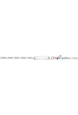 Zilveren graveerarmband - Gerhodineerd - Figaro - Dolfijntje - 14 cm