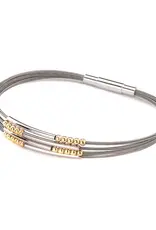 Stalen armband - Zilveren/ vergulde elementen