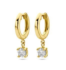 Gouden oorringen - 14 karaats - Zirkonia