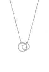 Zilveren collier - Gerhodineerd - Zirkonia - 41/45 cm