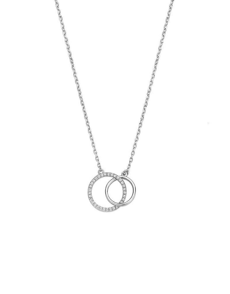 Zilveren collier - Gerhodineerd - Zirkonia - 41/45 cm
