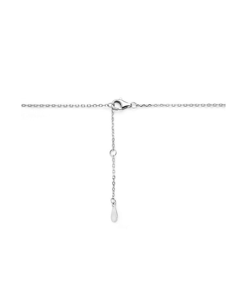 Zilveren collier - Gerhodineerd - Zirkonia - 41/45 cm