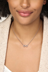 Zilveren collier - Gerhodineerd - Zirkonia - 41/45 cm
