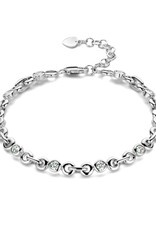 Rosa di Luca Italy Zilveren armband - Gerhodineerd - Zirkonia - 18+3 cm