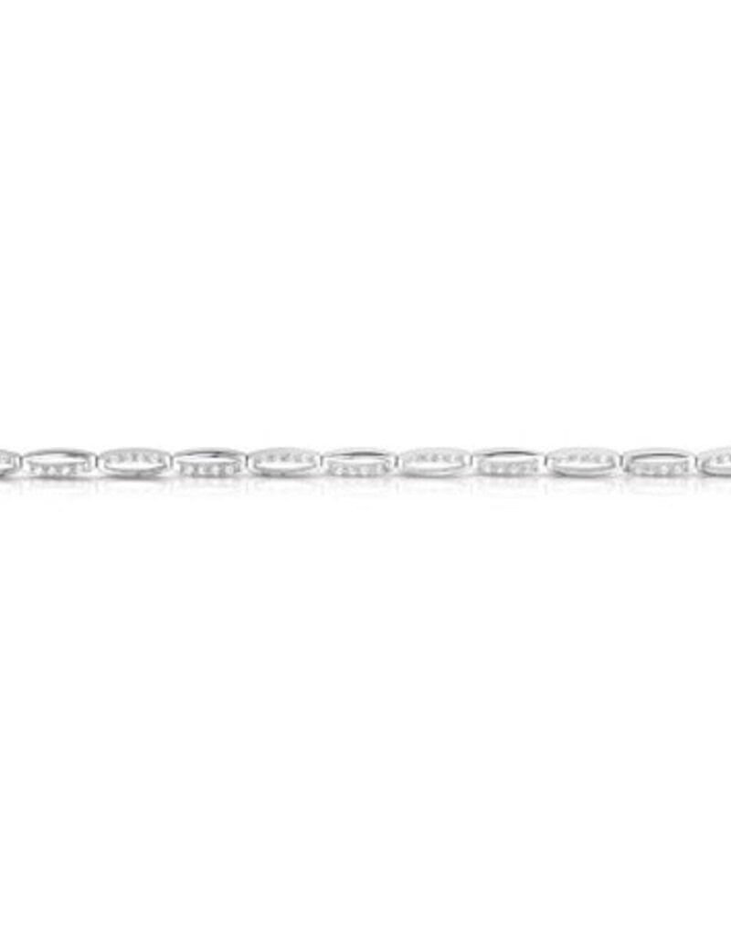 Rosa di Luca Italy Zilveren armband - Gerhodineerd - Zirkonia - 17+3 cm