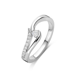 Rosa di Luca Italy Zilveren ring - Gerhodineerd - Blauwe zirkonia - Maat 56