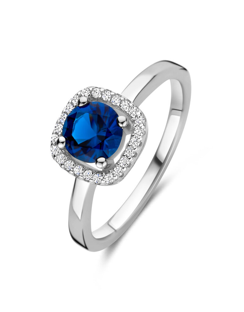 Rosa di Luca Italy Zilveren ring - Gerhodineerd - Blauwe zirkonia - Maat 58