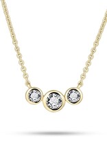Gisser Zilver verguld collier - Zirkonia - 42+5 cm