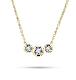 Gisser Zilver verguld collier - Zirkonia - 42+5 cm