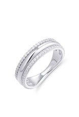Gisser Zilveren ring - Gerhodineerd - Zirkonia - Maat 54