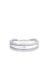 Gisser Zilveren ring - Gerhodineerd - Zirkonia - Maat 54