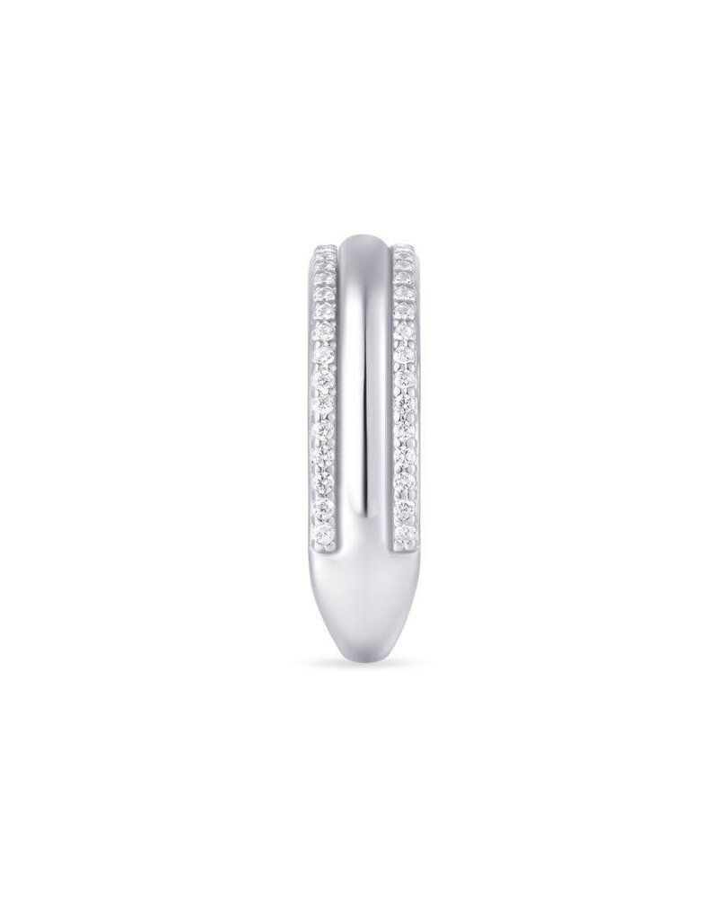 Gisser Zilveren ring - Gerhodineerd - Zirkonia - Maat 54