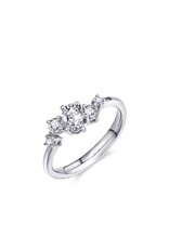 Gisser Zilveren ring - Gerhodineerd - Zirkonia - Maat 56