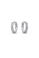 Gisser Zilveren oorringen - Gerhodineerd - Zirkonia - 12 mm