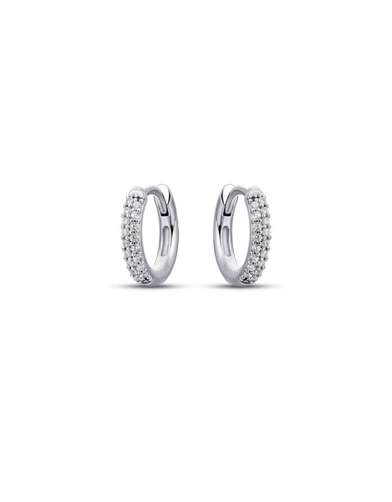 Gisser Zilveren oorringen - Gerhodineerd - Zirkonia - 12 mm