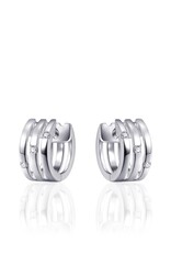 Gisser Zilveren oorringen - Gerhodineerd - Zirkonia - 12 mm