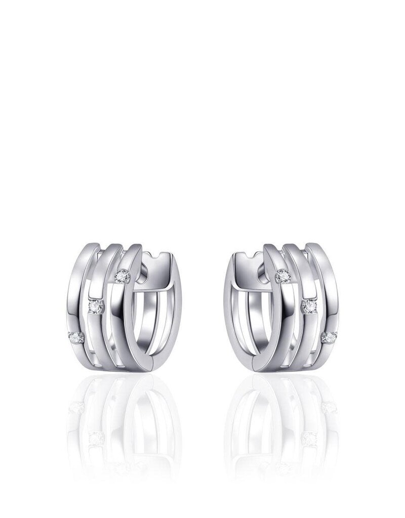 Gisser Zilveren oorringen - Gerhodineerd - Zirkonia - 12 mm