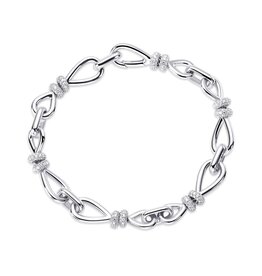 Gisser Zilveren armband - Gerhodineerd - Zirkonia - 19 cm