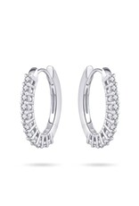 Gisser Zilveren oorringen - Gerhodineerd - Ovaal - Zirkonia - 20 mm