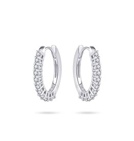 Gisser Zilveren oorringen - Gerhodineerd - Ovaal - Zirkonia - 20 mm