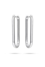 Gisser Zilveren oorringen - Gerhodineerd - Ovaal - 30 mm