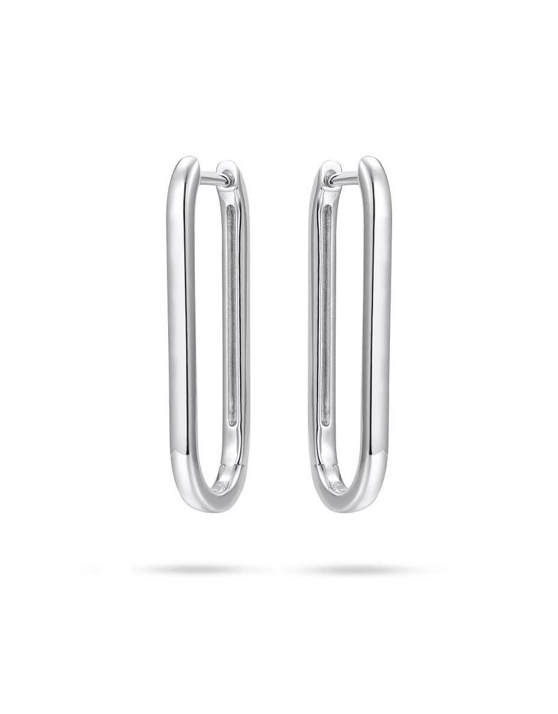 Gisser Zilveren oorringen - Gerhodineerd - Ovaal - 30 mm