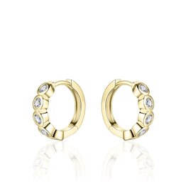 Gisser Zilver verguld - Oorringen - Zirkonia