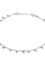 Zilveren enkelbandje - Gerhodineerd - Bolletjes - 2.0 mm - 24 + 2 cm