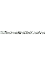 Zilveren enkelbandje - Gerhodineerd - Singapore - 2.25 mm - 24
