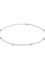Zilveren enkelbandje - Gerhodineerd - Hartjes - 24 + 2 cm
