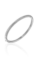 Gisser Zilveren Bangle - Gerhodineerd - Zirkonia - 60