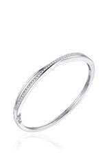 Gisser Zilveren Bangle - Gerhodineerd - Zirkonia - 60