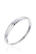 Gisser Zilveren Bangle - Gerhodineerd - Zirkonia - 60