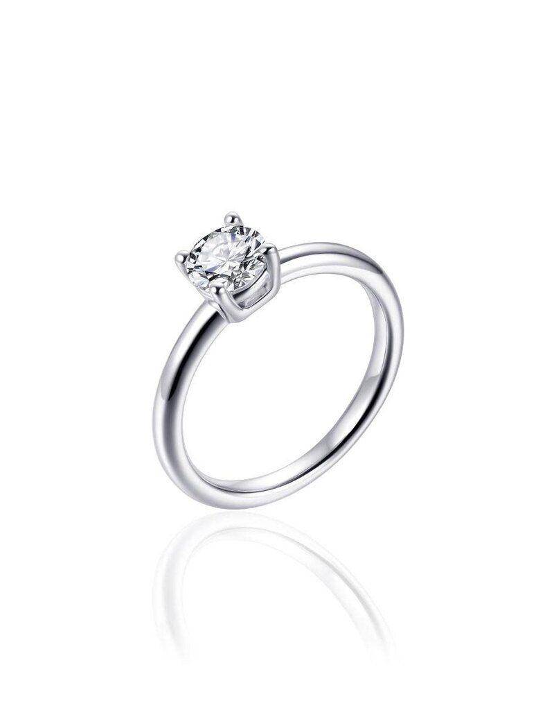 Gisser Zilveren ring - Gerhodineerd - Zirkonia - Maat 56