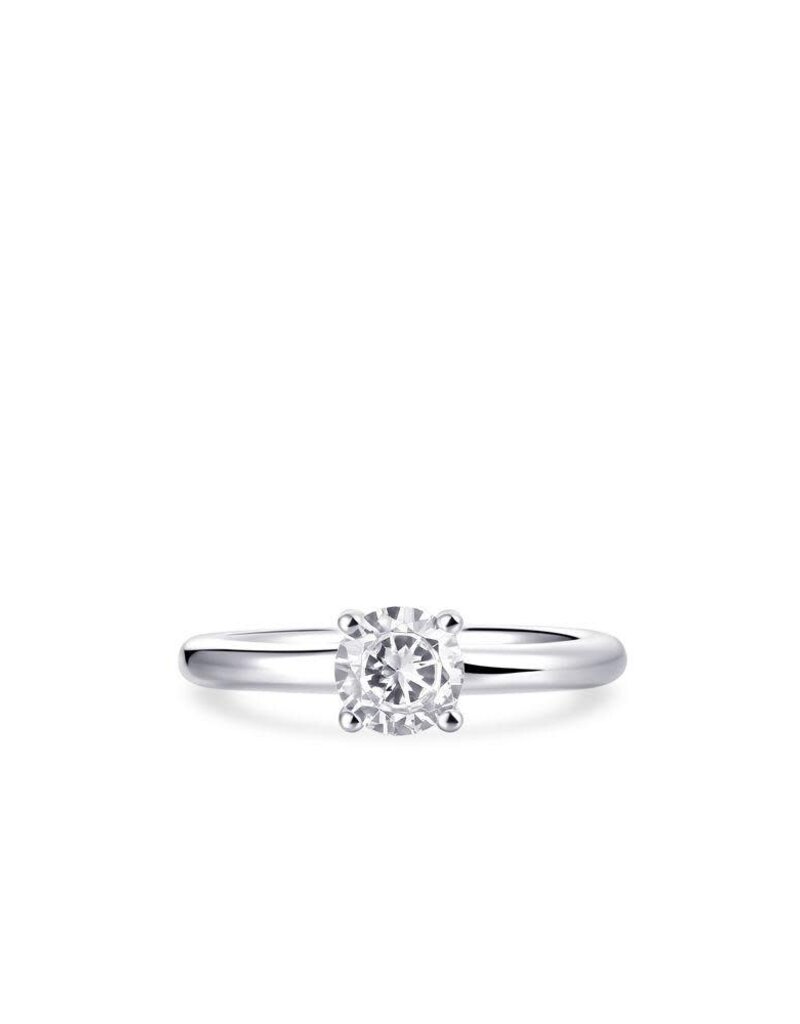 Gisser Zilveren ring - Gerhodineerd - Zirkonia - Maat 56