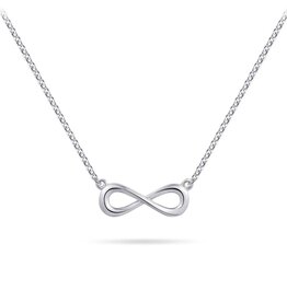 Gisser Zilveren collier - Gerhodineerd - Infinity - 42+5 cm