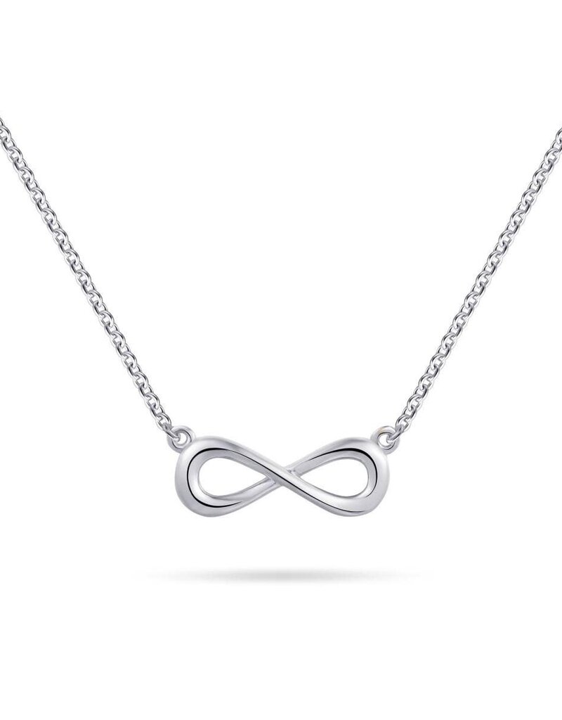 Gisser Zilveren collier - Gerhodineerd - Infinity - 42+5 cm
