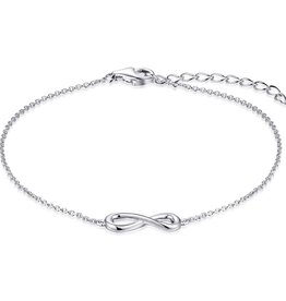 Zilveren armband - Gerhodineerd - Infinity - 17+3 cm