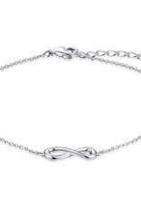 Zilveren armband - Gerhodineerd - Infinity - 17+3 cm