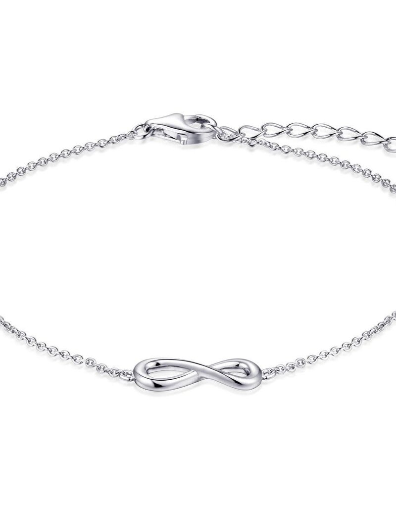Zilveren armband - Gerhodineerd - Infinity - 17+3 cm