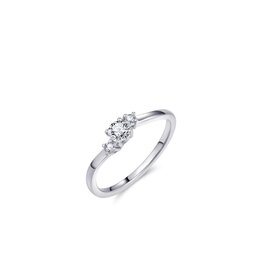 Gisser Zilveren ring - Gerhodineerd - Zirkonia - Maat 54