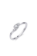 Gisser Zilveren ring - Gerhodineerd - Zirkonia - Maat 54