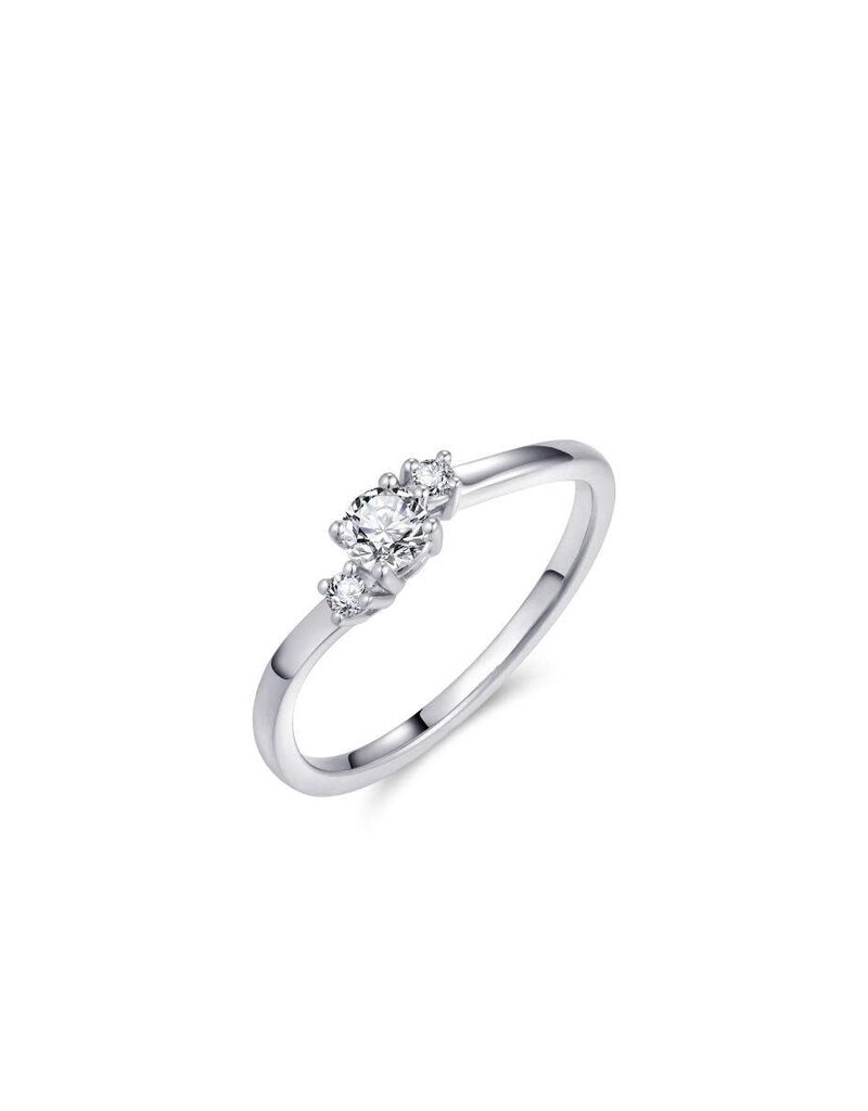 Gisser Zilveren ring - Gerhodineerd - Zirkonia - Maat 54