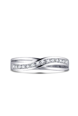 Gisser Zilveren ring - Gerhodineerd - Zirkonia - Maat 56